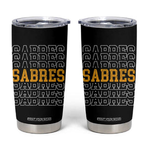 Retro Sabres Name Script Style Tumbler Cup Vintage Distressed Sports Spirit Fan Pride TS02 Black Print Your Wear