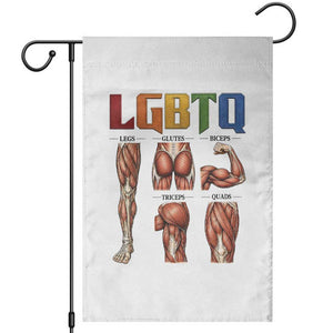 LGBTQ Acronym Funny Fitness Gym Rainbow Muscle Graphic Garden Flag Legs Glutes Biceps Triceps Quads TS02 White Print Your Wear