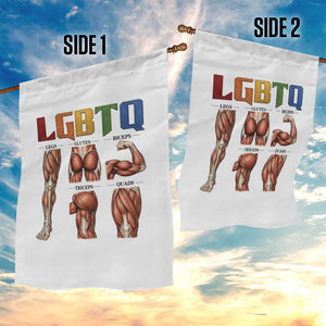 LGBTQ Acronym Funny Fitness Gym Rainbow Muscle Graphic Garden Flag Legs Glutes Biceps Triceps Quads TS02 Print Your Wear