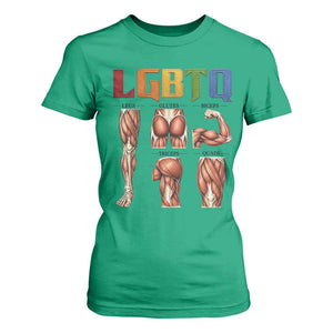 LGBTQ Acronym Funny Fitness Gym Rainbow Muscle Graphic T Shirt For Women Legs Glutes Biceps Triceps Quads TS02 Irish Green Print Your Wear