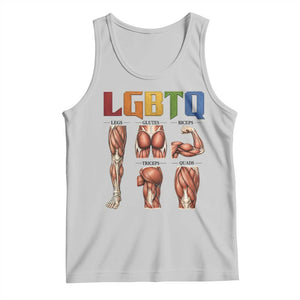 LGBTQ Acronym Funny Fitness Gym Rainbow Muscle Graphic Tank Top Legs Glutes Biceps Triceps Quads TS02 Ash Print Your Wear