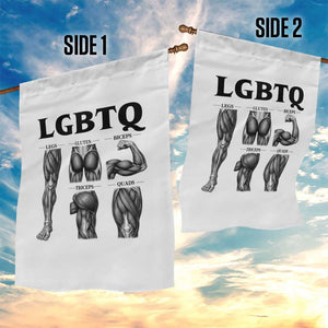 LGBTQ Acronym Funny Fitness Gym Muscle Graphic Garden Flag Legs Glutes Biceps Triceps Quads TS02 Print Your Wear