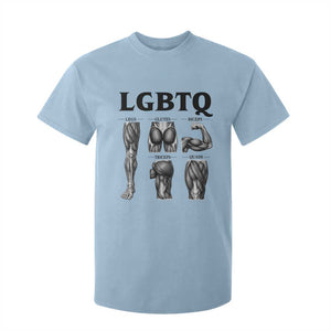LGBTQ Acronym Funny Fitness Gym Muscle Graphic T Shirt For Kid Legs Glutes Biceps Triceps Quads TS02 Light Blue Print Your Wear