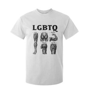 LGBTQ Acronym Funny Fitness Gym Muscle Graphic T Shirt For Kid Legs Glutes Biceps Triceps Quads TS02 White Print Your Wear