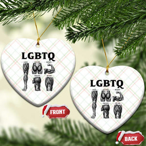 LGBTQ Acronym Funny Fitness Gym Muscle Graphic Ceramic Ornament Legs Glutes Biceps Triceps Quads TS02 Print Your Wear