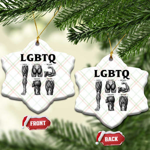 LGBTQ Acronym Funny Fitness Gym Muscle Graphic Ceramic Ornament Legs Glutes Biceps Triceps Quads TS02 Print Your Wear
