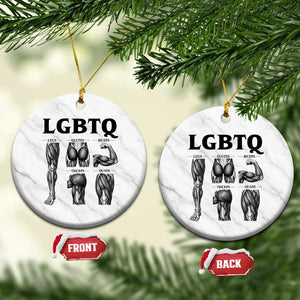 LGBTQ Acronym Funny Fitness Gym Muscle Graphic Ceramic Ornament Legs Glutes Biceps Triceps Quads TS02 1pc White Marble Print Your Wear