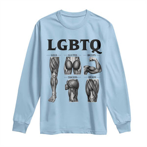 LGBTQ Acronym Funny Fitness Gym Muscle Graphic Long Sleeve Shirt Legs Glutes Biceps Triceps Quads TS02 Light Blue Print Your Wear