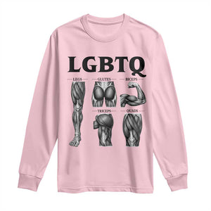 LGBTQ Acronym Funny Fitness Gym Muscle Graphic Long Sleeve Shirt Legs Glutes Biceps Triceps Quads TS02 Light Pink Print Your Wear
