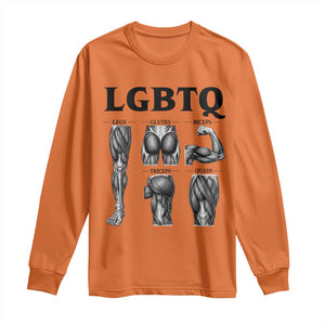LGBTQ Acronym Funny Fitness Gym Muscle Graphic Long Sleeve Shirt Legs Glutes Biceps Triceps Quads TS02 Orange Print Your Wear