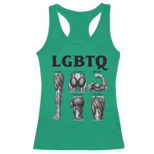 LGBTQ Acronym Funny Fitness Gym Muscle Graphic Racerback Tank Top Legs Glutes Biceps Triceps Quads TS02 Irish Green Print Your Wear