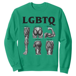 LGBTQ Acronym Funny Fitness Gym Muscle Graphic Sweatshirt Legs Glutes Biceps Triceps Quads TS02 Irish Green Print Your Wear