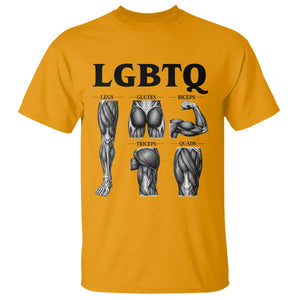 LGBTQ Acronym Funny Fitness Gym Muscle Graphic T Shirt Legs Glutes Biceps Triceps Quads TS02 Gold Print Your Wear