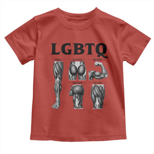 LGBTQ Acronym Funny Fitness Gym Muscle Graphic Toddler T Shirt Legs Glutes Biceps Triceps Quads TS02 Red Print Your Wear