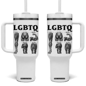 LGBTQ Acronym Funny Fitness Gym Muscle Graphic Tumbler With Handle Legs Glutes Biceps Triceps Quads TS02 One Size: 40 oz White Print Your Wear