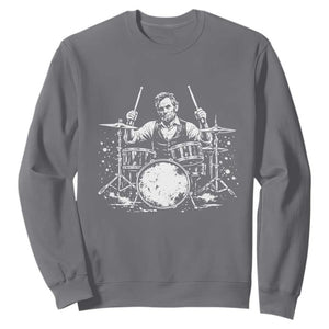 Vintage Abraham Lincoln Playing Drums Graphic Sweatshirt Abe Musician Patriotic Rockstar Drummer President TS02 Charcoal Print Your Wear