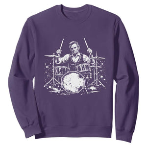 Vintage Abraham Lincoln Playing Drums Graphic Sweatshirt Abe Musician Patriotic Rockstar Drummer President TS02 Purple Print Your Wear