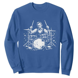 Vintage Abraham Lincoln Playing Drums Graphic Sweatshirt Abe Musician Patriotic Rockstar Drummer President TS02 Royal Blue Print Your Wear