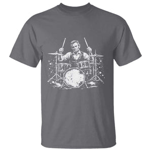 Vintage Abraham Lincoln Playing Drums Graphic T Shirt Abe Musician Patriotic Rockstar Drummer President TS02 Charcoal Print Your Wear
