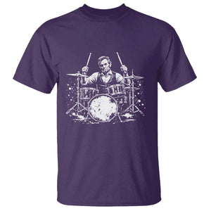 Vintage Abraham Lincoln Playing Drums Graphic T Shirt Abe Musician Patriotic Rockstar Drummer President TS02 Purple Print Your Wear