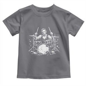 Vintage Abraham Lincoln Playing Drums Graphic Toddler T Shirt Abe Musician Patriotic Rockstar Drummer President TS02 Charcoal Print Your Wear