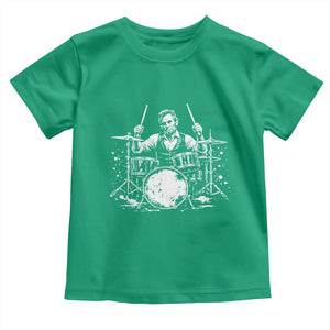 Vintage Abraham Lincoln Playing Drums Graphic Toddler T Shirt Abe Musician Patriotic Rockstar Drummer President TS02 Irish Green Print Your Wear