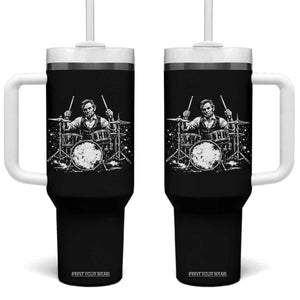Vintage Abraham Lincoln Playing Drums Graphic Tumbler With Handle Abe Musician Patriotic Rockstar Drummer President TS02 One Size: 40 oz Black Print Your Wear