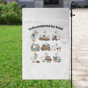 Outnumbered By Boys Funny Goose Mom Life Garden Flag Chaos Coordinator Motherhood Mothers Day Gag Gift TS02 Print Your Wear