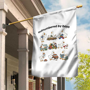 Outnumbered By Boys Funny Goose Mom Life Garden Flag Chaos Coordinator Motherhood Mothers Day Gag Gift TS02 Print Your Wear
