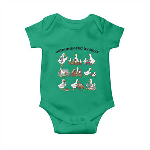 Outnumbered By Boys Funny Goose Mom Life Baby Onesie Chaos Coordinator Motherhood Mothers Day Gag Gift TS02 Irish Green Print Your Wear