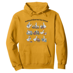 Outnumbered By Boys Funny Goose Mom Life Hoodie Chaos Coordinator Motherhood Mothers Day Gag Gift TS02 Gold Print Your Wear