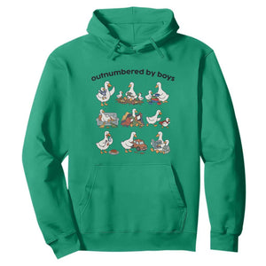 Outnumbered By Boys Funny Goose Mom Life Hoodie Chaos Coordinator Motherhood Mothers Day Gag Gift TS02 Irish Green Print Your Wear