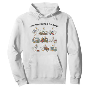 Outnumbered By Boys Funny Goose Mom Life Hoodie Chaos Coordinator Motherhood Mothers Day Gag Gift TS02 White Print Your Wear