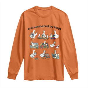 Outnumbered By Boys Funny Goose Mom Life Long Sleeve Shirt Chaos Coordinator Motherhood Mothers Day Gag Gift TS02 Orange Print Your Wear