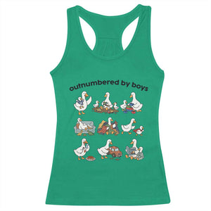 Outnumbered By Boys Funny Goose Mom Life Racerback Tank Top Chaos Coordinator Motherhood Mothers Day Gag Gift TS02 Irish Green Print Your Wear