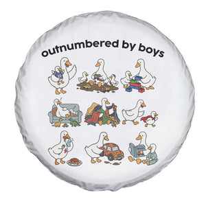 Outnumbered By Boys Funny Goose Mom Life Spare Tire Cover Chaos Coordinator Motherhood Mothers Day Gag Gift TS02 Print Your Wear