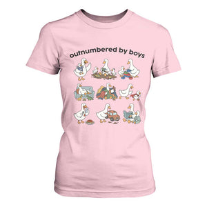 Outnumbered By Boys Funny Goose Mom Life T Shirt For Women Chaos Coordinator Motherhood Mothers Day Gag Gift TS02 Light Pink Print Your Wear