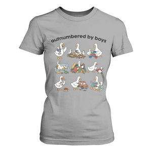 Outnumbered By Boys Funny Goose Mom Life T Shirt For Women Chaos Coordinator Motherhood Mothers Day Gag Gift TS02 Sport Gray Print Your Wear