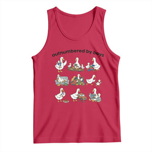 Outnumbered By Boys Funny Goose Mom Life Tank Top Chaos Coordinator Motherhood Mothers Day Gag Gift TS02 Red Print Your Wear