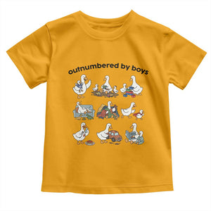 Outnumbered By Boys Funny Goose Mom Life Toddler T Shirt Chaos Coordinator Motherhood Mothers Day Gag Gift TS02 Gold Print Your Wear