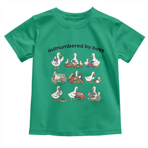 Outnumbered By Boys Funny Goose Mom Life Toddler T Shirt Chaos Coordinator Motherhood Mothers Day Gag Gift TS02 Irish Green Print Your Wear