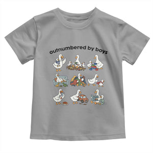 Outnumbered By Boys Funny Goose Mom Life Toddler T Shirt Chaos Coordinator Motherhood Mothers Day Gag Gift TS02 Sport Gray Print Your Wear