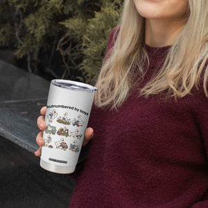 Outnumbered By Boys Funny Goose Mom Life Tumbler Cup Chaos Coordinator Motherhood Mothers Day Gag Gift TS02 Print Your Wear
