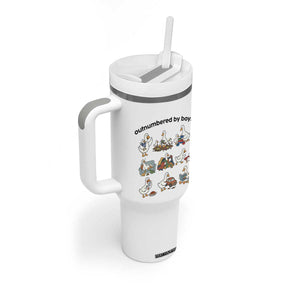 Outnumbered By Boys Funny Goose Mom Life Tumbler With Handle Chaos Coordinator Motherhood Mothers Day Gag Gift TS02 Print Your Wear