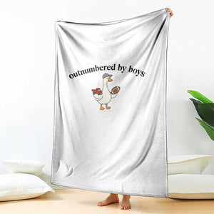 Outnumbered By Boys Cute Goose Sporty Mom Throw Blanket Football and Truck Motherhood Mothers Day Gag Gift TS02 Print Your Wear