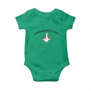 Outnumbered By Boys Cute Goose Sporty Mom Baby Onesie Football and Truck Motherhood Mothers Day Gag Gift TS02 Irish Green Print Your Wear