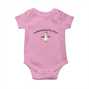 Outnumbered By Boys Cute Goose Sporty Mom Baby Onesie Football and Truck Motherhood Mothers Day Gag Gift TS02 Light Pink Print Your Wear