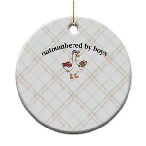 Outnumbered By Boys Cute Goose Sporty Mom Ceramic Ornament Football and Truck Motherhood Mothers Day Gag Gift TS02 1pc Christmas Plaid Print Your Wear