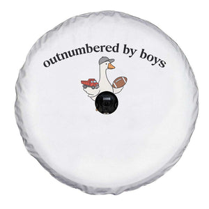 Outnumbered By Boys Cute Goose Sporty Mom Spare Tire Cover Football and Truck Motherhood Mothers Day Gag Gift TS02 Print Your Wear