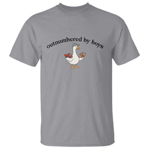 Outnumbered By Boys Cute Goose Sporty Mom T Shirt Football and Truck Motherhood Mothers Day Gag Gift TS02 Sport Gray Print Your Wear